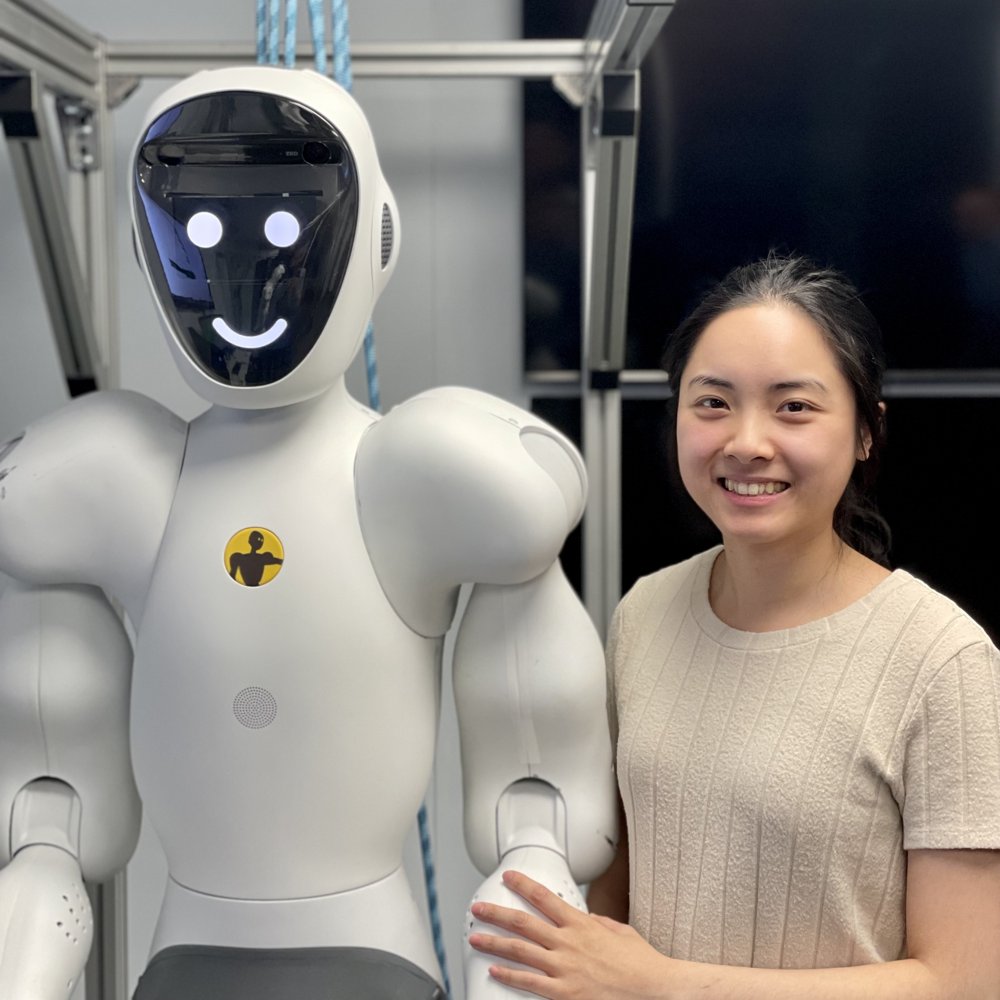 A Halodi Robotics perception engineer with an early humanoid collaborative robot