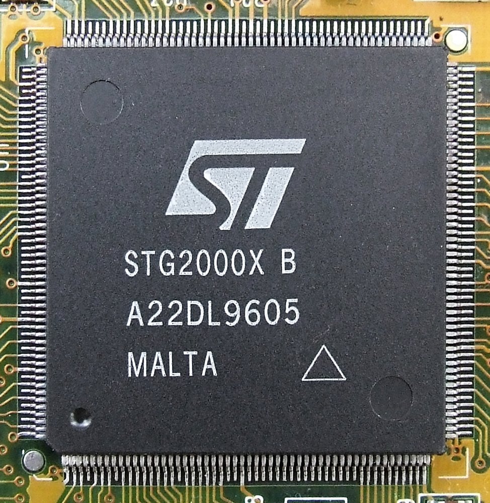 The SGS-Thomson STG2000 chip, the DRAM version of NVIDIA's first product, the NV1