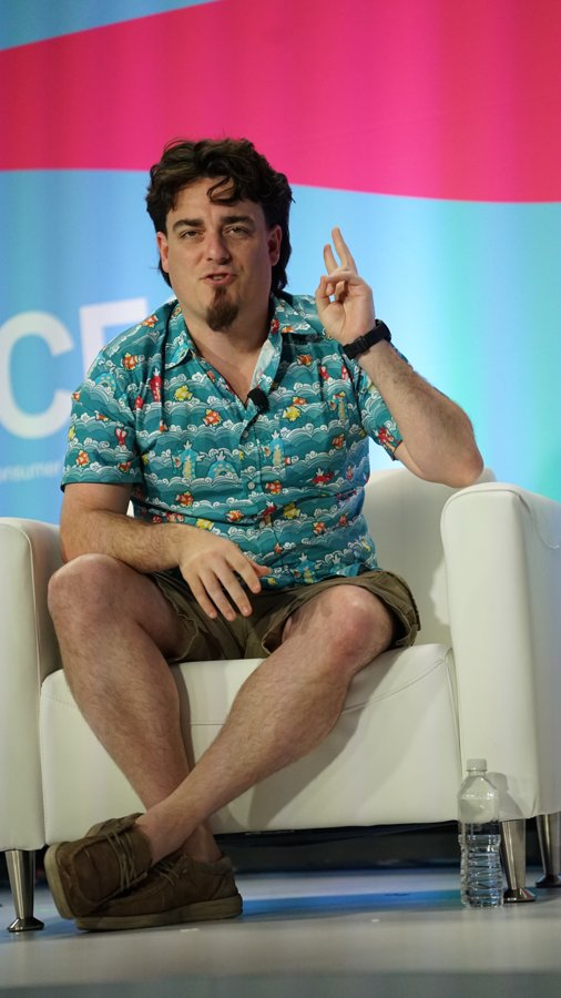 Palmer Luckey speaking on stage at CES 2026
