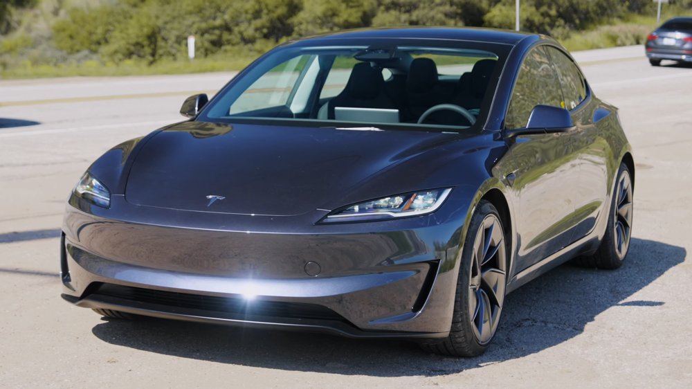 A Tesla Model 3 sedan