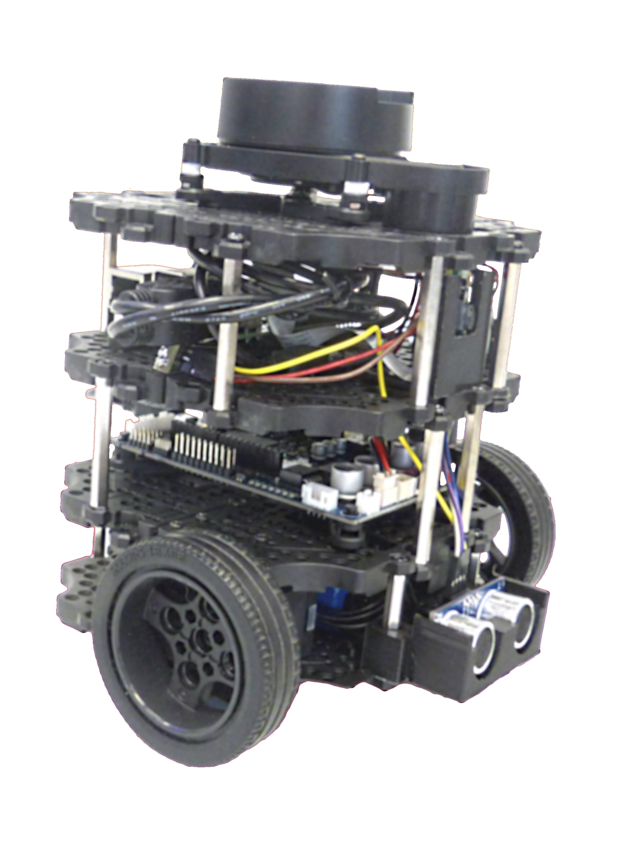 A TurtleBot3 Burger, showing its wheeled base and sensor stack