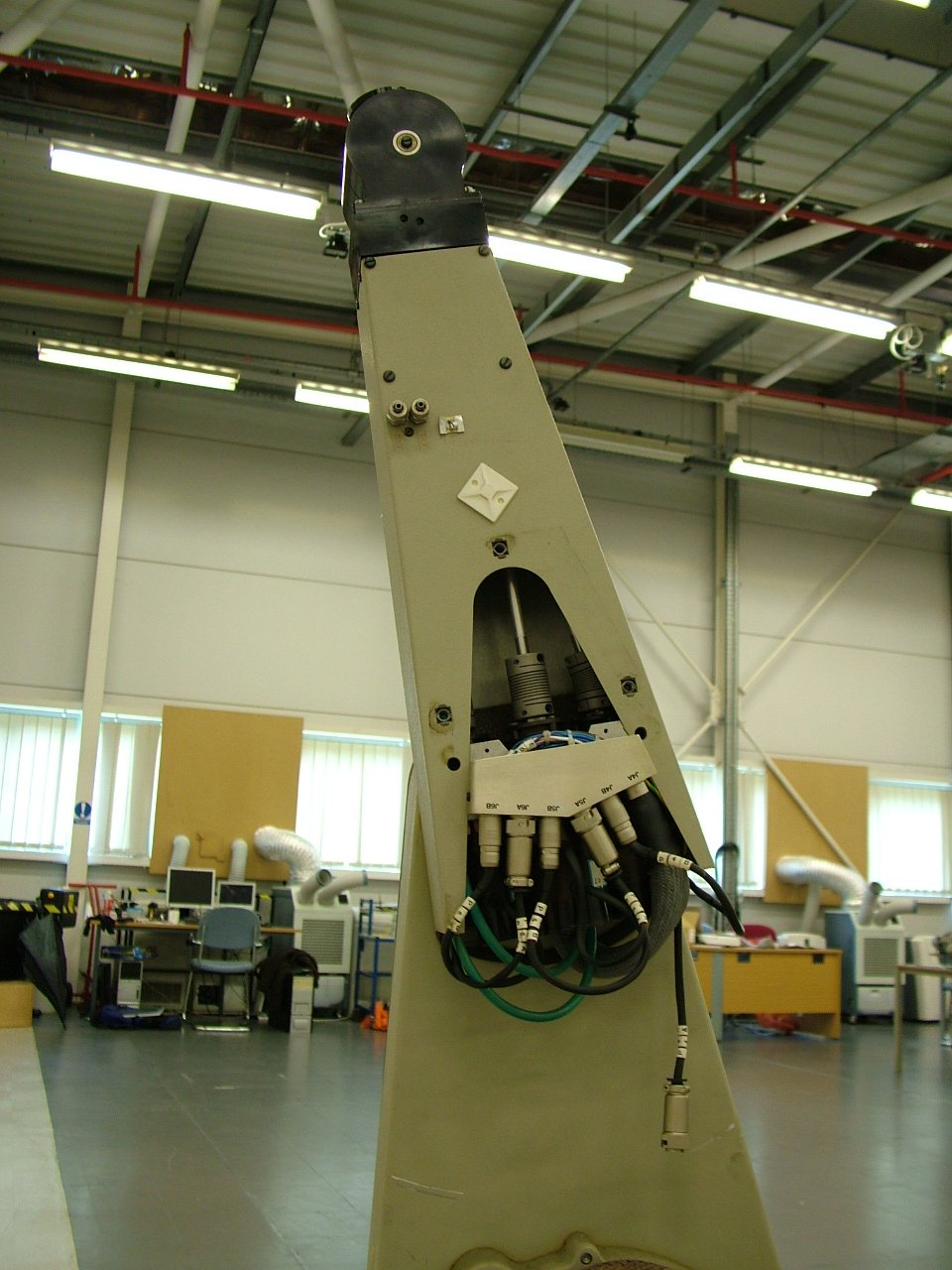 A Unimation PUMA-series robot arm, the same product lineage as the original 1961 Unimate