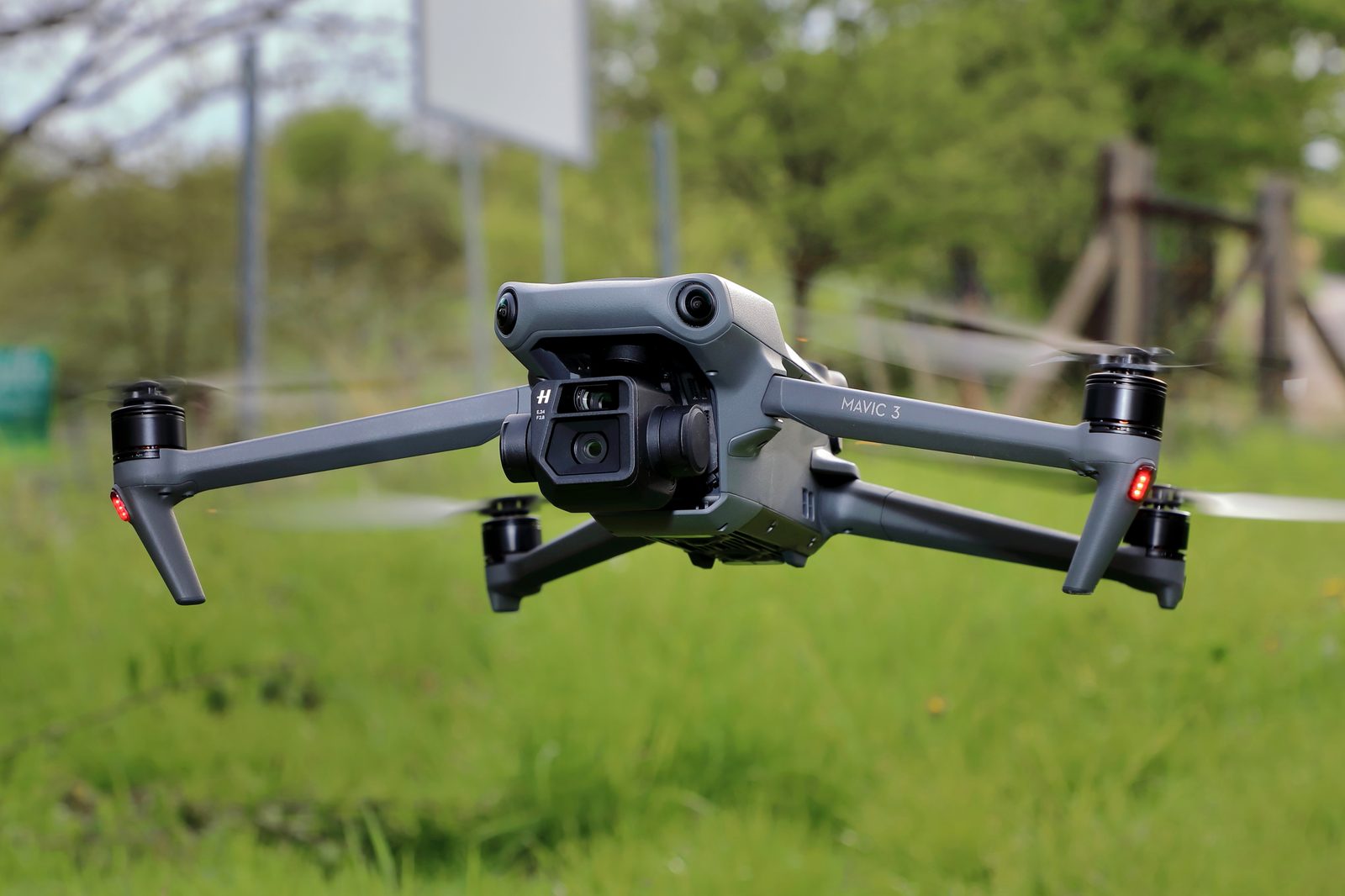 A DJI Mavic 3 consumer drone in flight